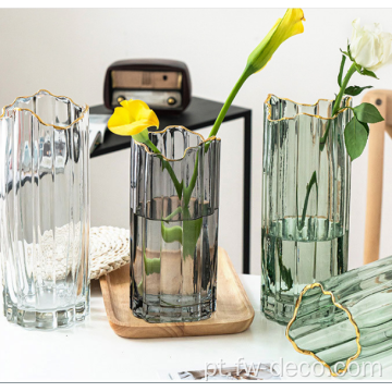 Flor do vaso de vidro simples nórdico para decoração de casa